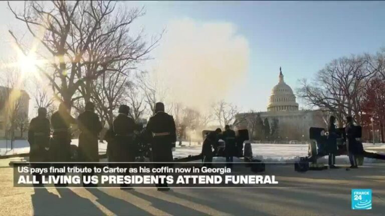 All five living US presidents attend Jimmy Carter’s funeral in Georgia